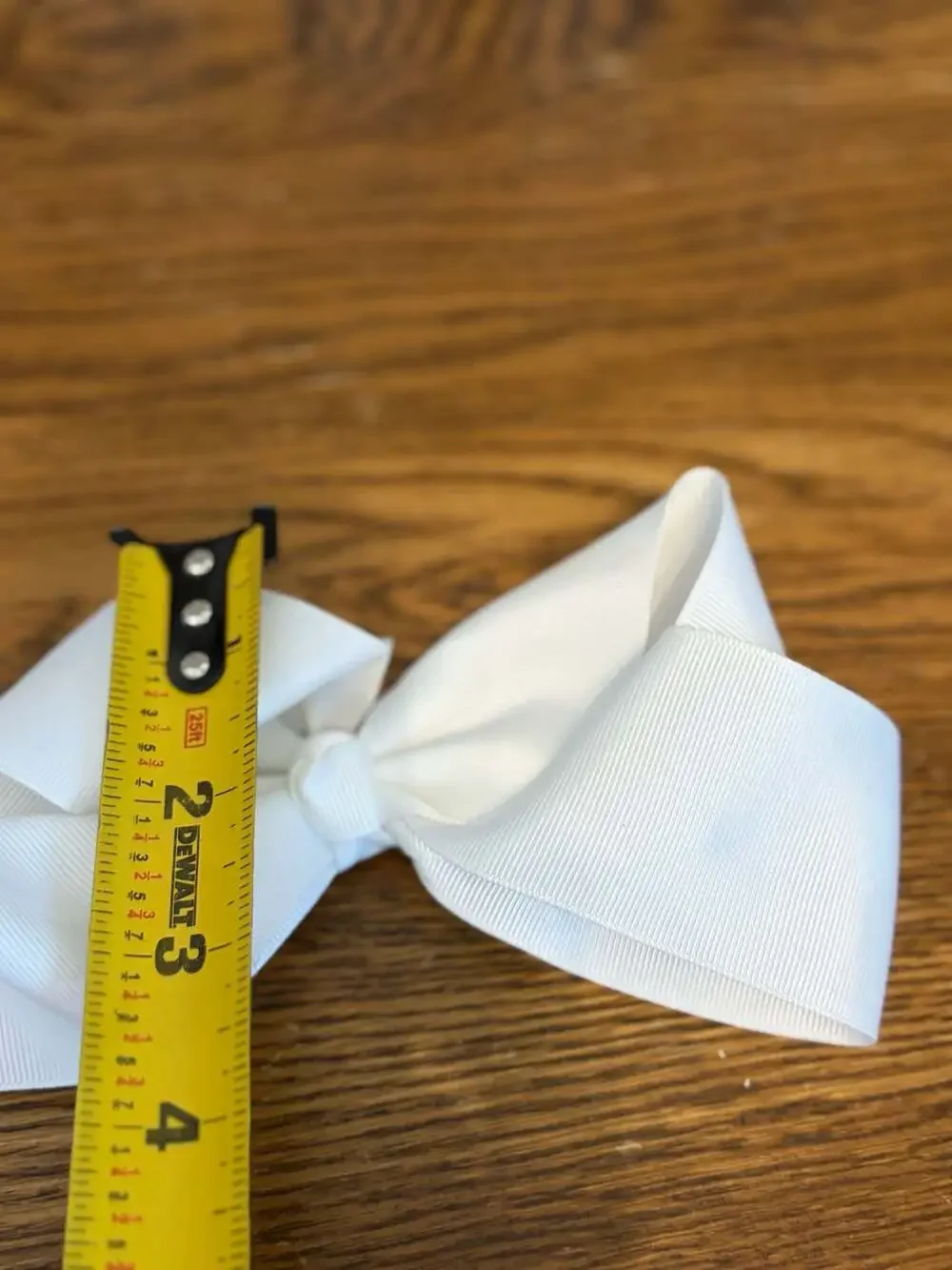 White Grosgrain Ribbon Hair Bow Alligator Clip